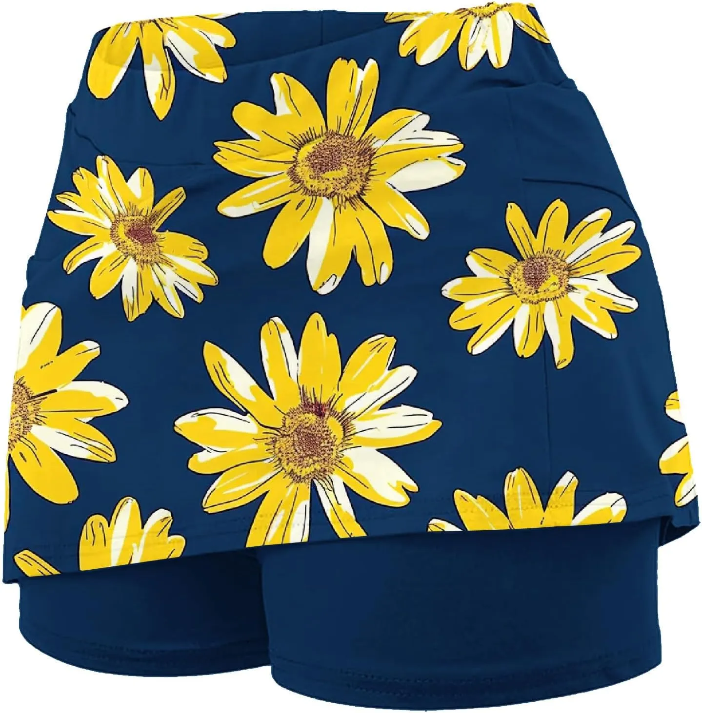 Athletic Skort for Women Summer Boho Floral Print Mini Skirts with Built in Shorts High Waist Workout Shorts