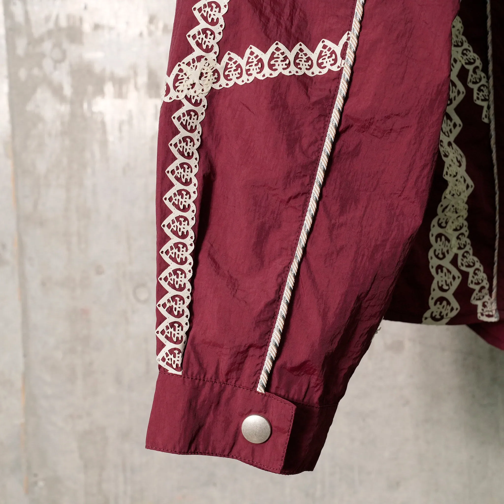 BURGUNDY AND LACE TRACK JACKET / BURGUNDY/WHITE