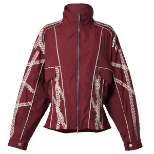 BURGUNDY AND LACE TRACK JACKET / BURGUNDY/WHITE