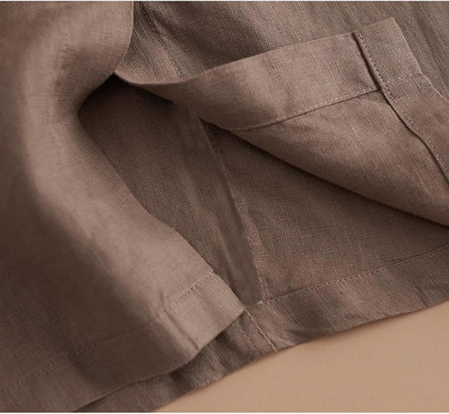 Dressy Cotton Linen Pencil Skirt Women Summer Business High Waist Midi Skirt Slim Fit Office Work Skirt with Pockets
