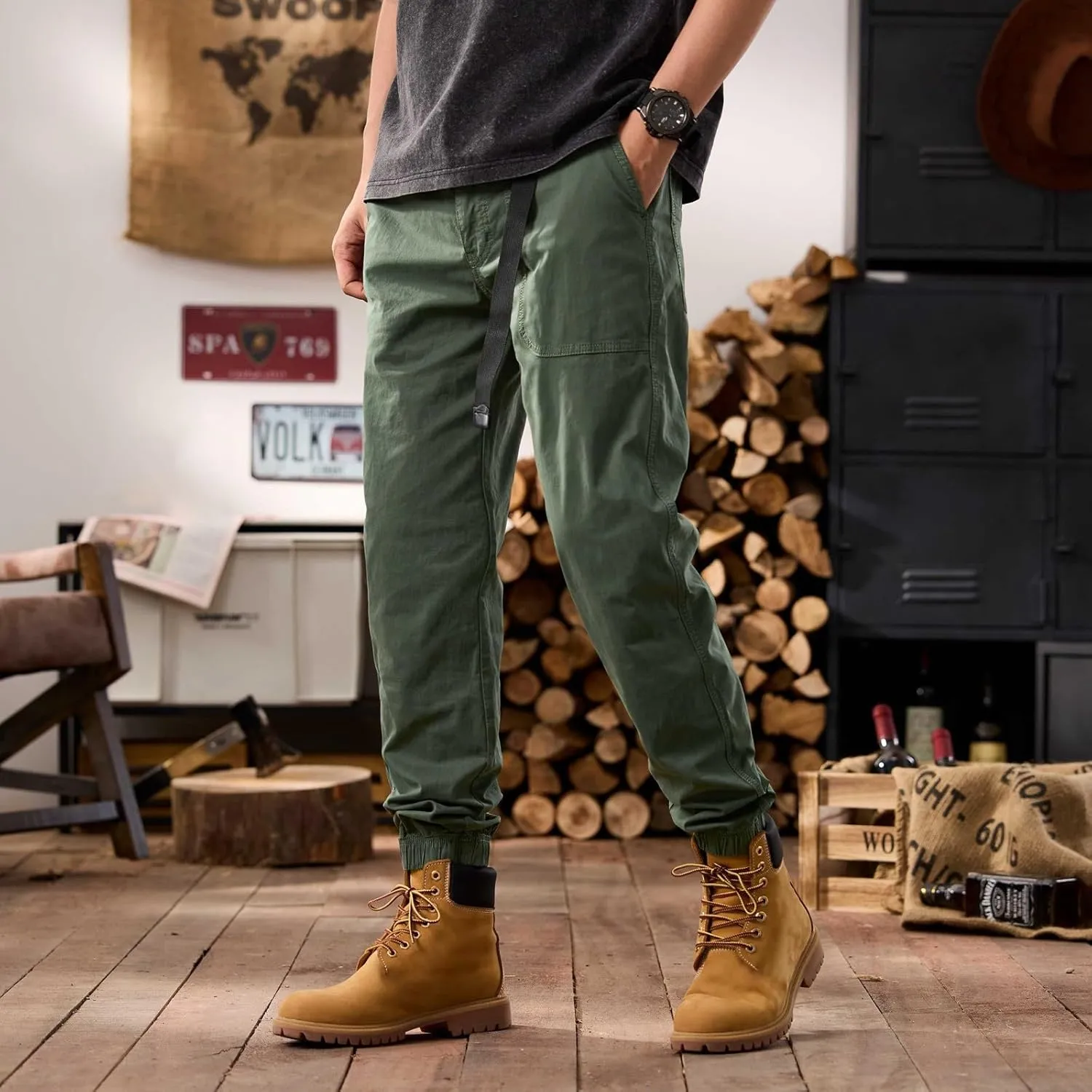Men's Cargo Pants Hiking Pants for Men Lightweight Slim-Fit Flex Work Pants for Men