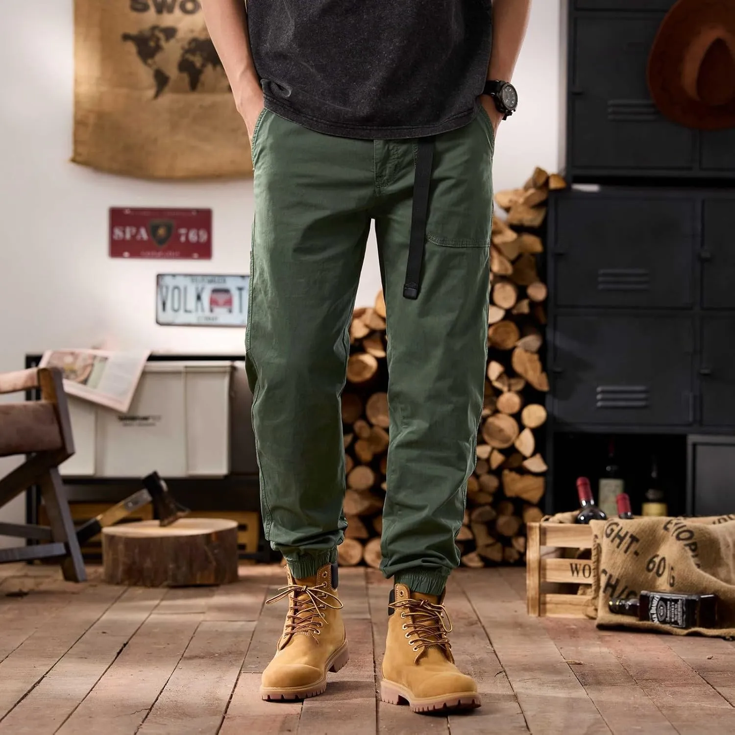 Men's Cargo Pants Hiking Pants for Men Lightweight Slim-Fit Flex Work Pants for Men