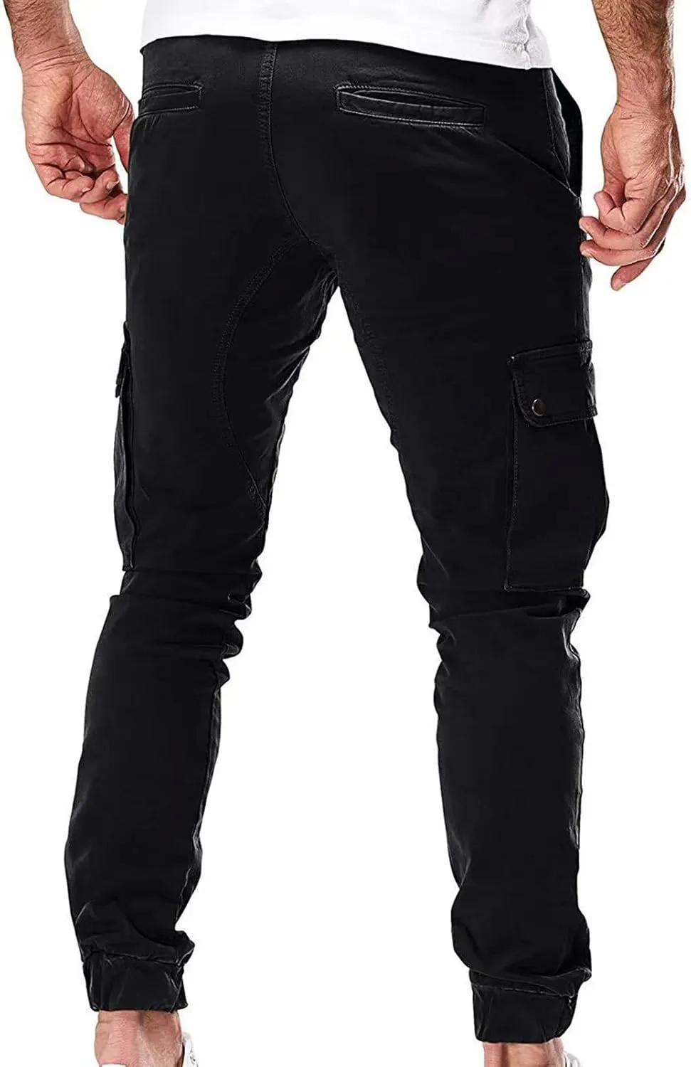 Men's Casual Cargo Pant Slim Fit Hiking Pants Stretch Stylish Baggy Pants Tactical Trousers with Multi Pockets