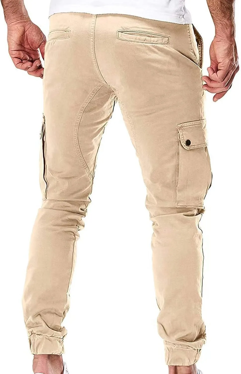 Men's Casual Cargo Pant Slim Fit Hiking Pants Stretch Stylish Baggy Pants Tactical Trousers with Multi Pockets