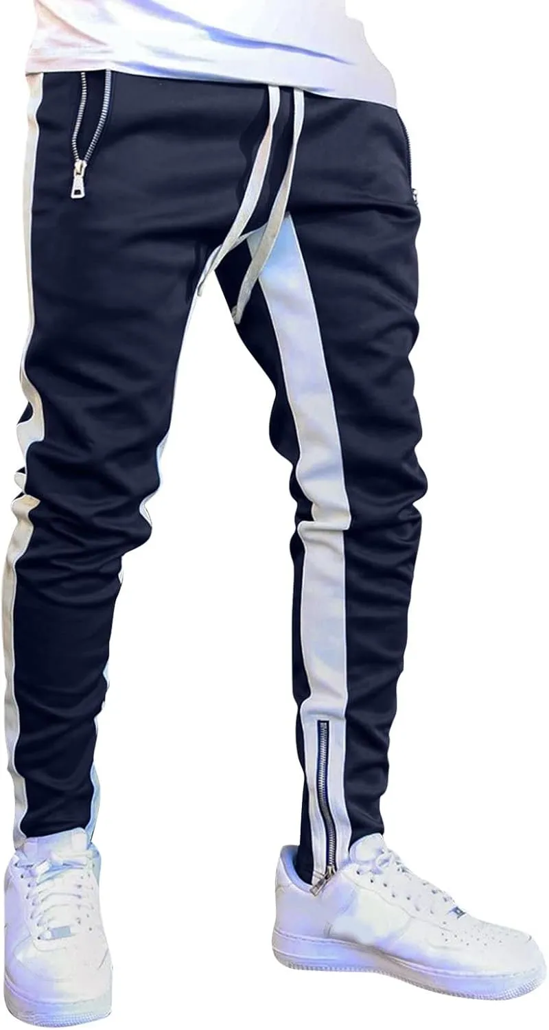 Mens Workout Cargo Sweatpants Casual Pants Drawstring Sweat Jogging Cargo with Pockets Joggers Long Sports Active for