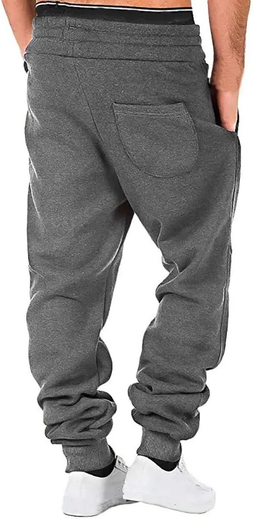 Mens Workout Cargo Sweatpants Straight Elastic Waist Trousers Cargo Pants for Men Relaxed Fit Casual Slim Beach Work