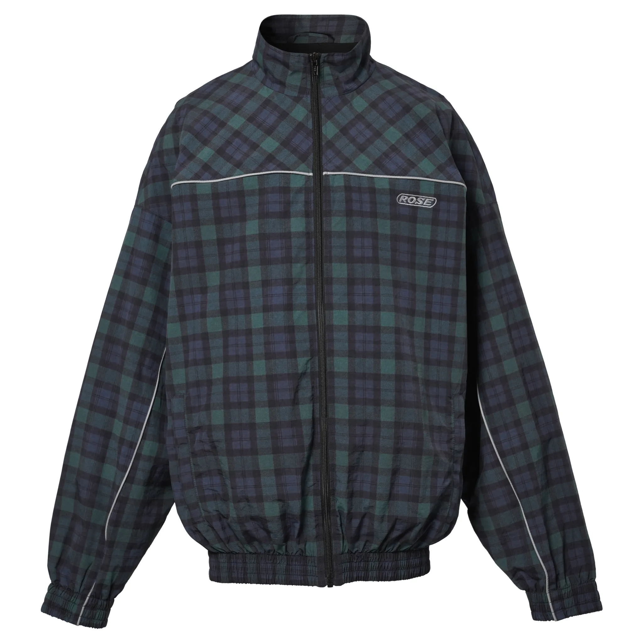 OVERSIZED TRACK JACKET / BLACK TARTAN