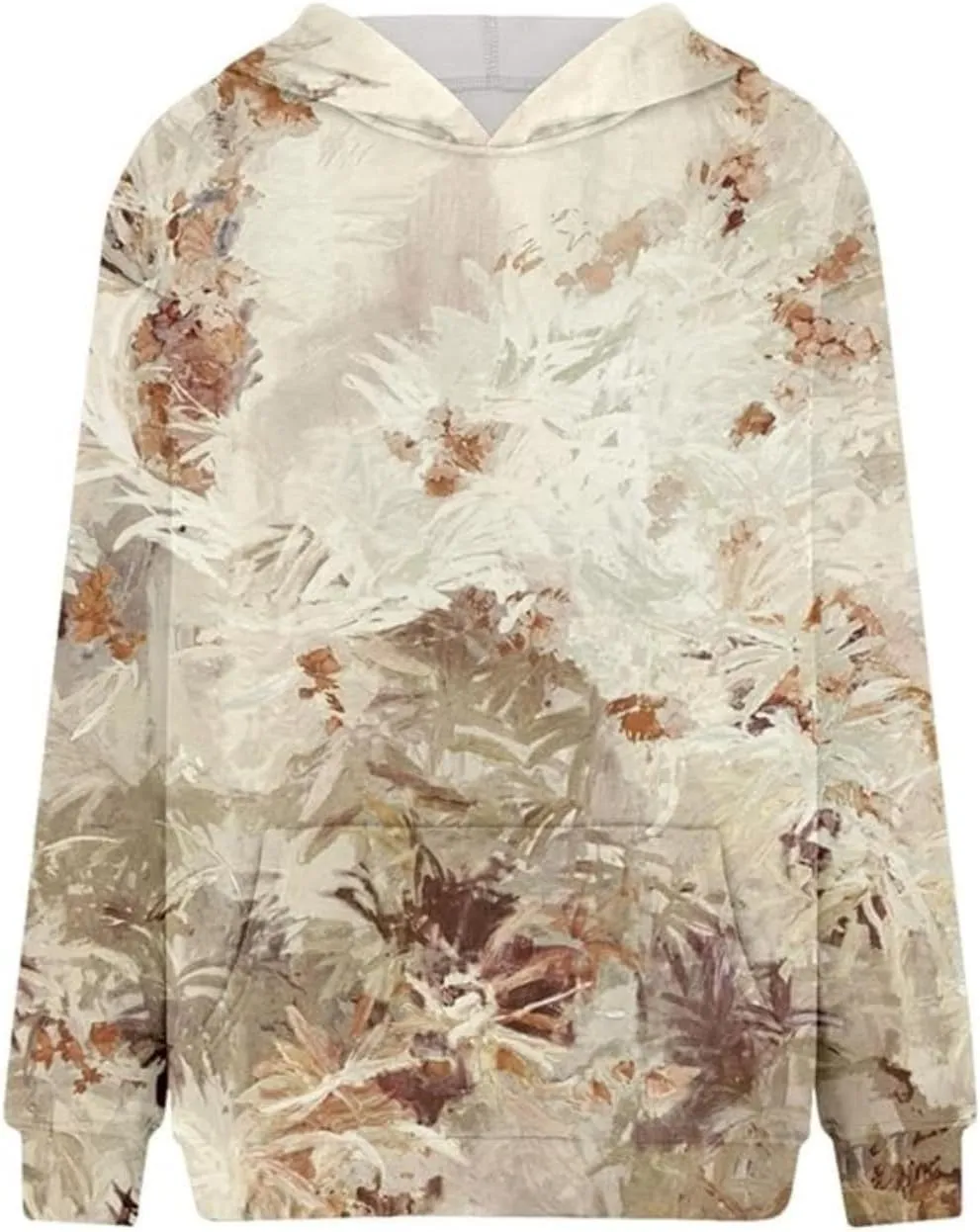 Womens Camo Hoodies Maple Leaf Print Hooded Camo Sweatshirt Oversized Long Sleeve Pullover Sweatshirts for Women