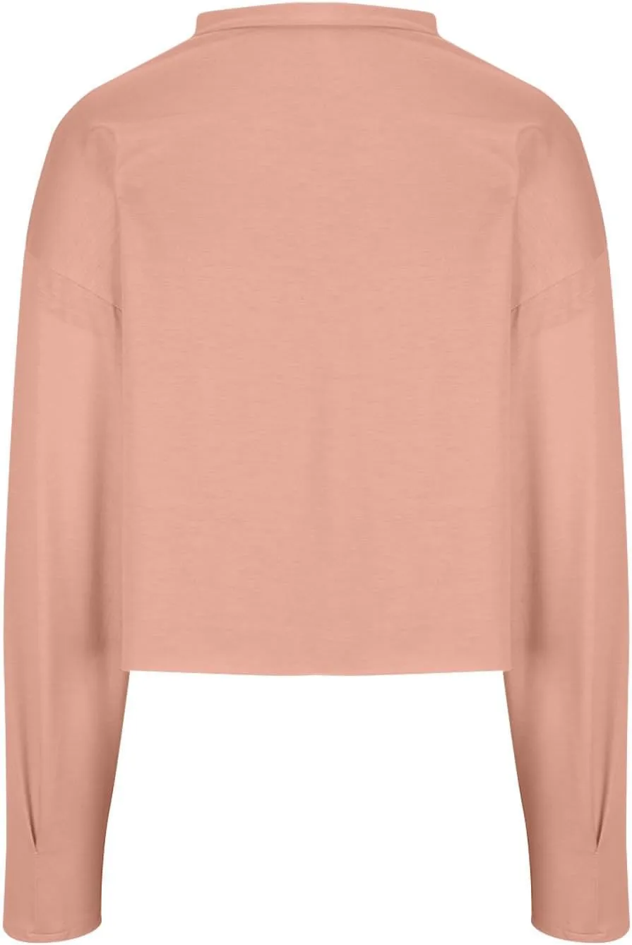 Womens Cropped Sweatshirts 2024 Fall Fashion Clothes Teen Girl Long Sleeve Oversized Crewneck Crop Pullover Tops