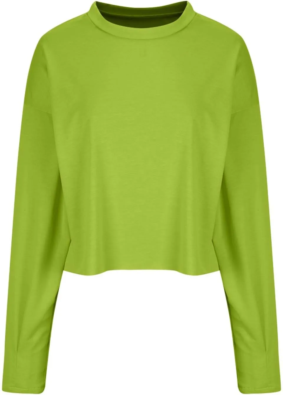 Womens Cropped Sweatshirts 2024 Fall Fashion Clothes Teen Girl Long Sleeve Oversized Crewneck Crop Pullover Tops