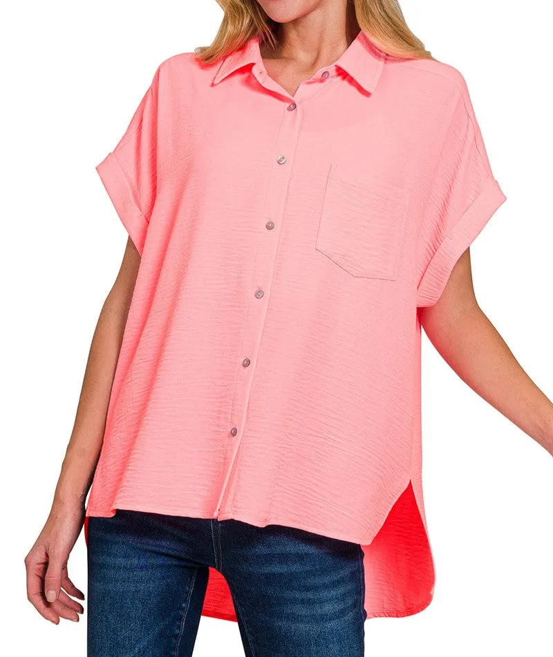 Woven Air Flow Button-Down