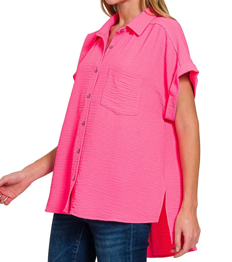 Woven Air Flow Button-Down