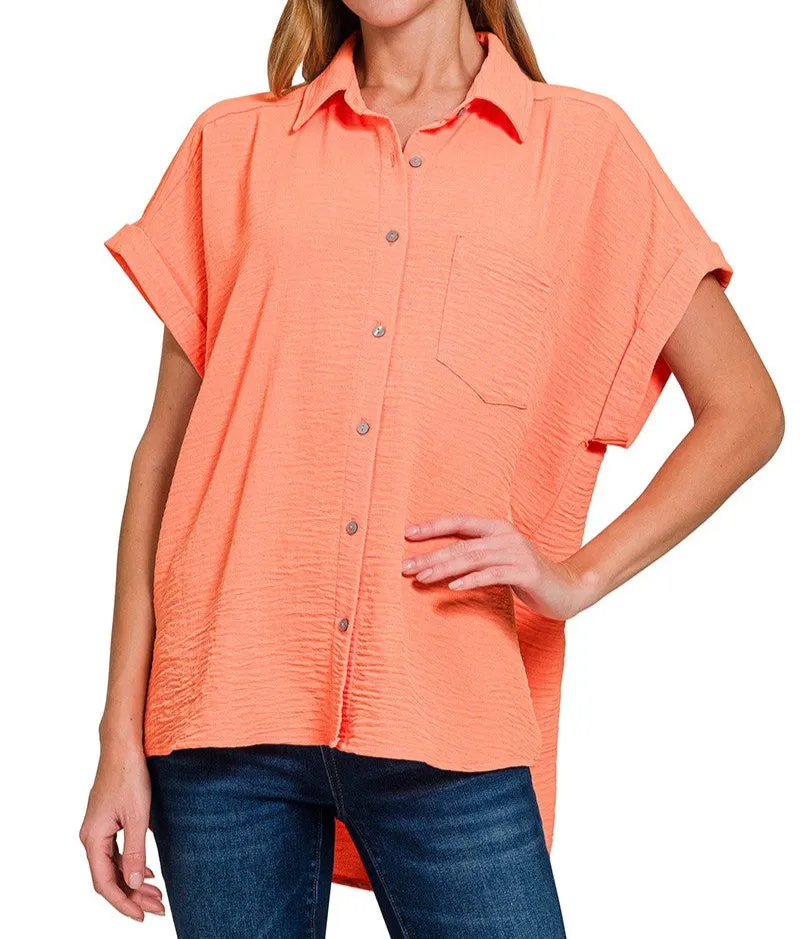 Woven Air Flow Button-Down